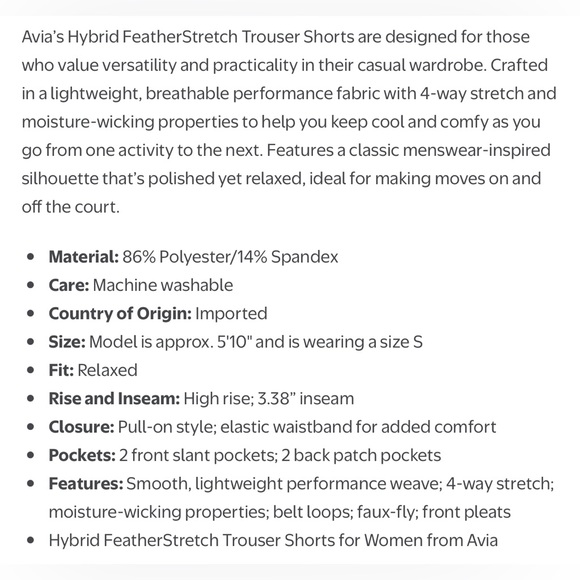 π3/$15π Avia Trouser Shorts. Size XL - Picture 3 of 10